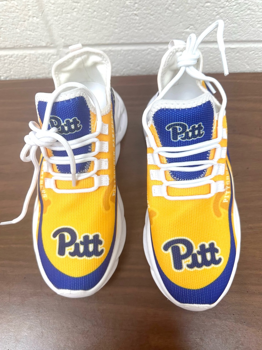 NWOT Pitt Panthers Yellow & Blue Athletic Sneakers Sz 36 (US 6)